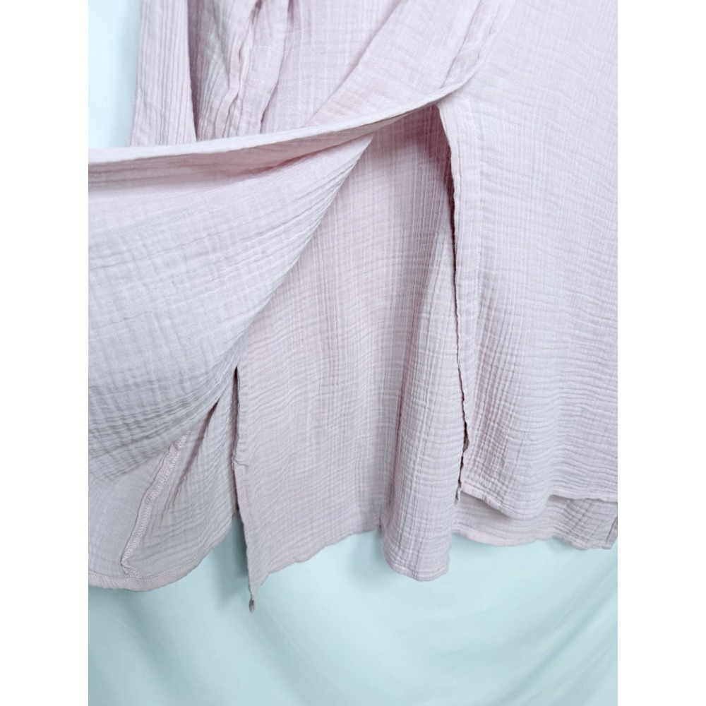 Coldwater Creek Light As Air Gauze Tunic 1X Blush Cotton Boho Lagenlook Layer - Picture 7 of 14